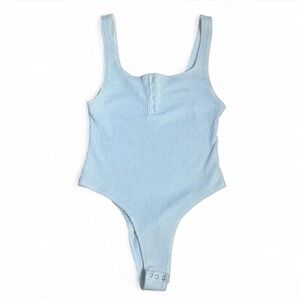 💜 Fletch White Ribbed Velour Bodysuit (Size S)